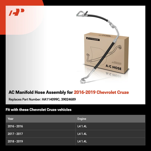 AC Manifold Hose Assembly for 2016-2019 Chevrolet Cruze