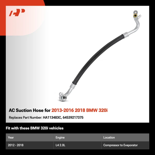 AC Suction Hose for 2013-2016 2018 BMW 320i