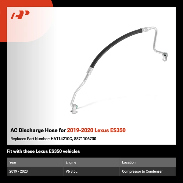 AC Discharge Hose for 2019-2020 Lexus ES350
