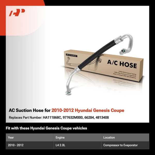 AC Suction Hose for 2010-2012 Hyundai Genesis Coupe