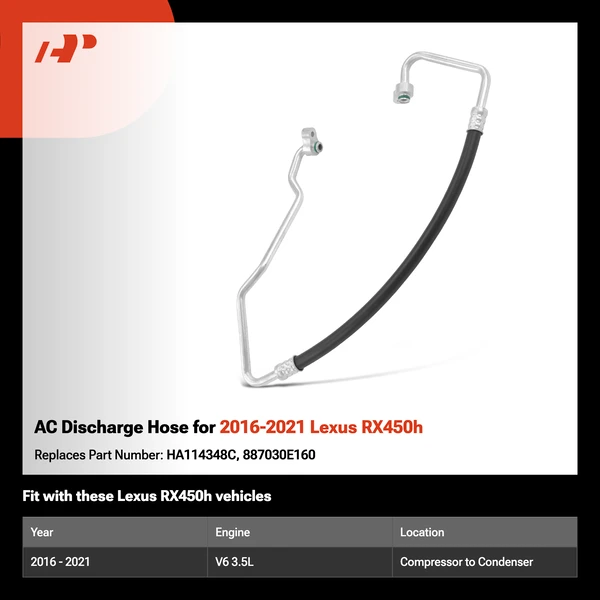 AC Discharge Hose for 2016-2021 Lexus RX450h