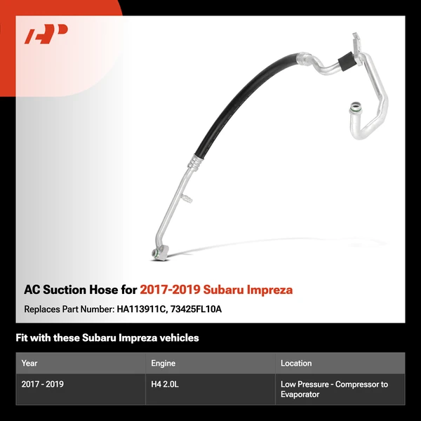 AC Suction Hose for 2017-2019 Subaru Impreza