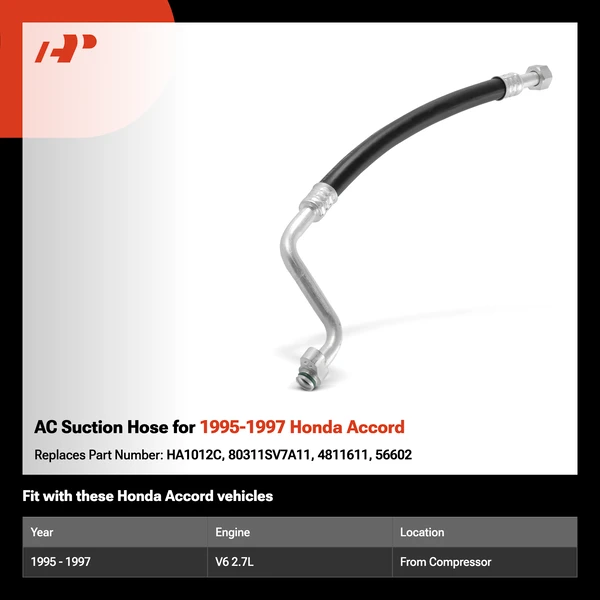 AC Suction Hose for 1995-1997 Honda Accord