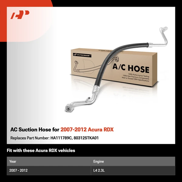 AC Suction Hose for 2007-2012 Acura RDX