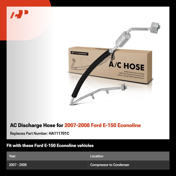 AC Discharge Hose for 2007-2008 Ford E-150 Econoline