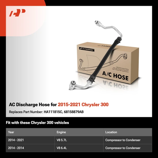 AC Discharge Hose for 2015-2021 Chrysler 300