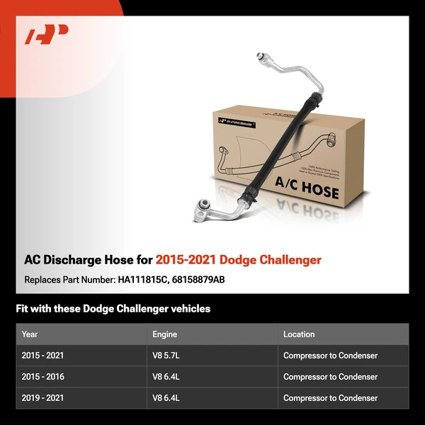 AC Discharge Hose for 2015-2021 Dodge Challenger