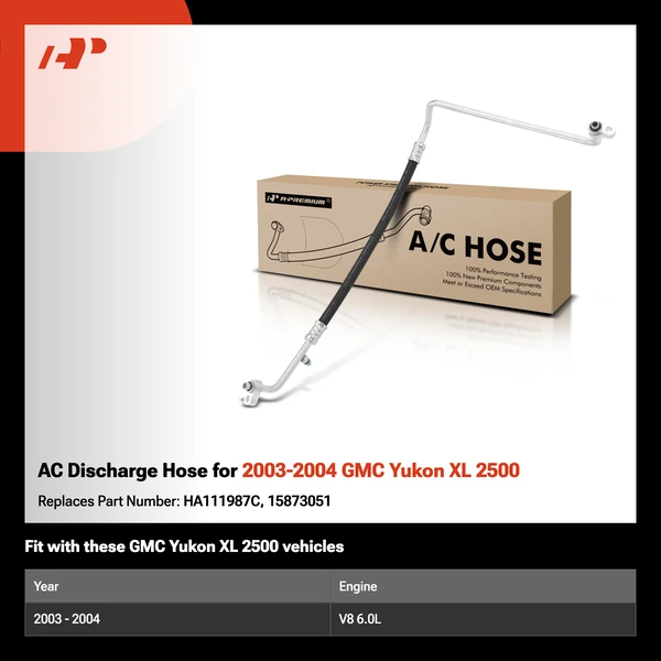 AC Discharge Hose for 2003-2004 GMC Yukon XL 2500