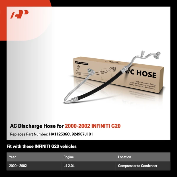 AC Discharge Hose for 2000-2002 INFINITI G20