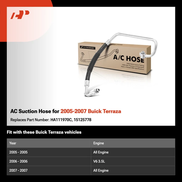 AC Suction Hose for 2005-2007 Buick Terraza