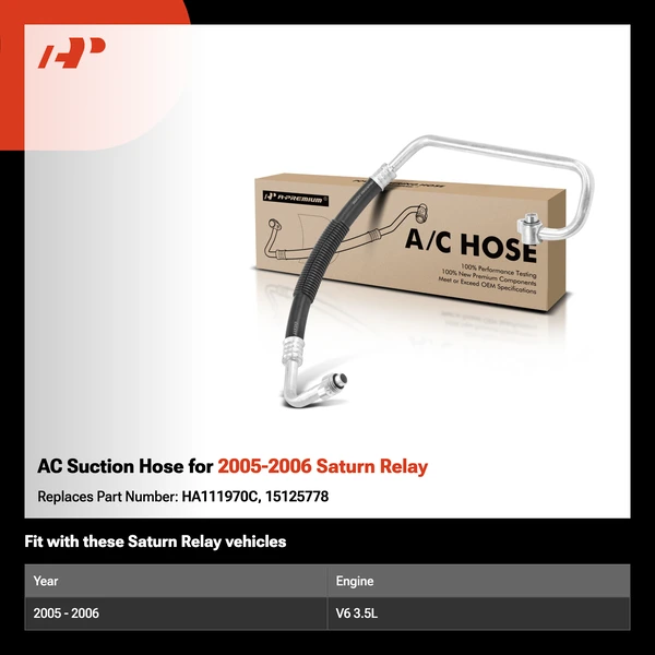 AC Suction Hose for 2005-2006 Saturn Relay