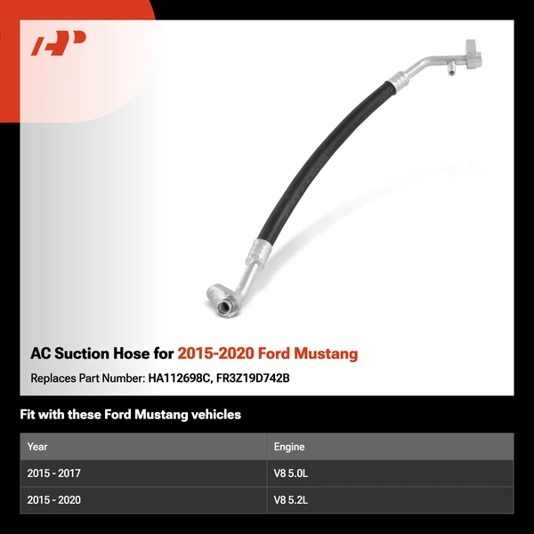 AC Suction Hose for 2015-2020 Ford Mustang