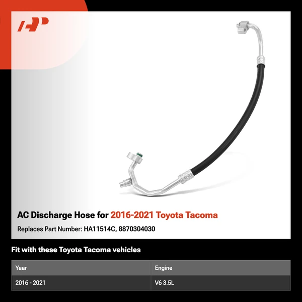 AC Discharge Hose for 2016-2021 Toyota Tacoma