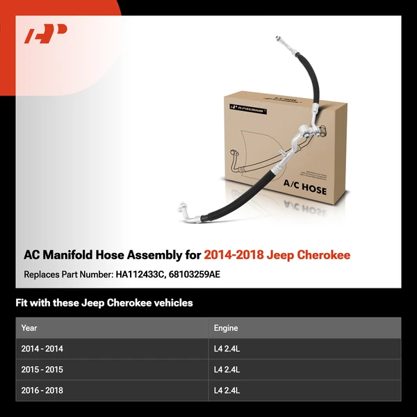 AC Manifold Hose Assembly for 2014-2018 Jeep Cherokee