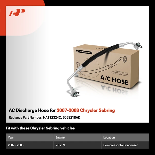 AC Discharge Hose for 2007-2008 Chrysler Sebring