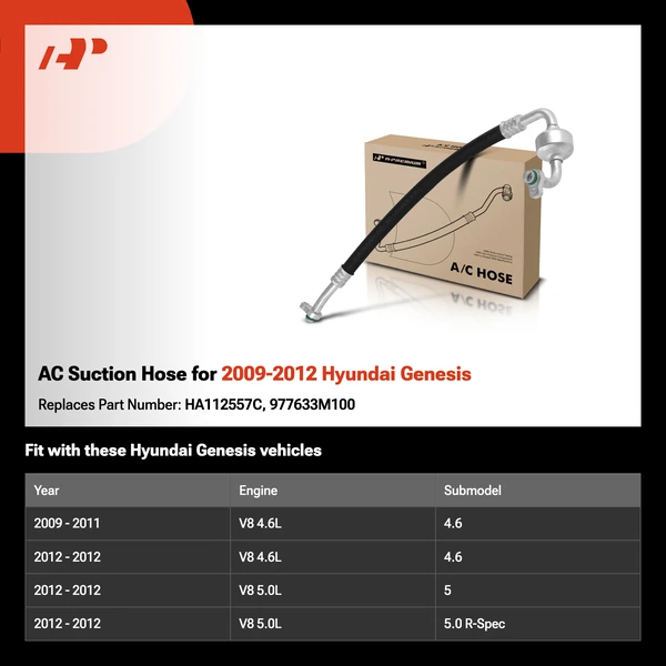 AC Suction Hose for 2009-2012 Hyundai Genesis