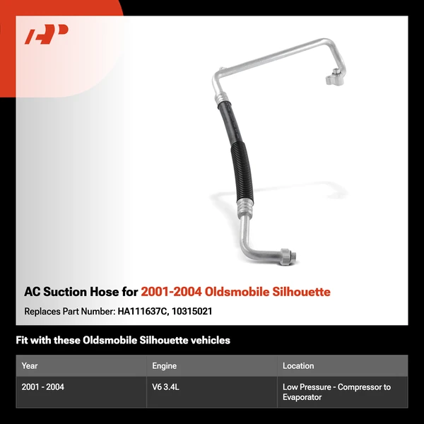 AC Suction Hose for 2001-2004 Oldsmobile Silhouette
