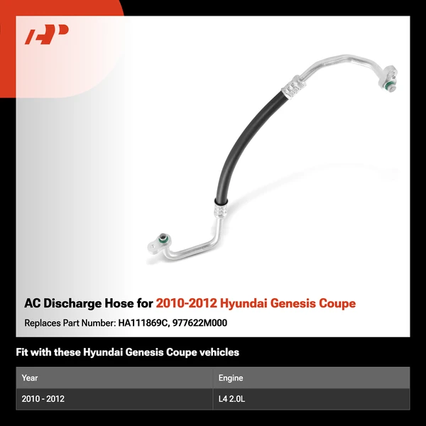 AC Discharge Hose for 2010-2012 Hyundai Genesis Coupe