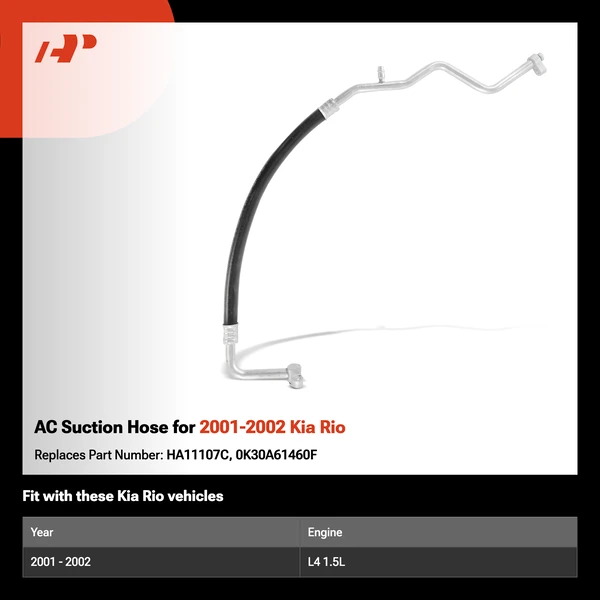 AC Suction Hose for 2001-2002 Kia Rio