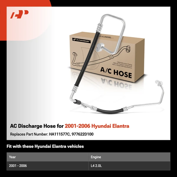 AC Discharge Hose for 2001-2006 Hyundai Elantra