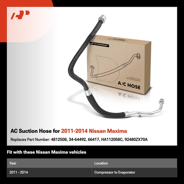 AC Suction Hose for 2011-2014 Nissan Maxima