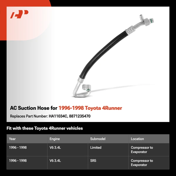 AC Suction Hose for 1996-1998 Toyota 4Runner