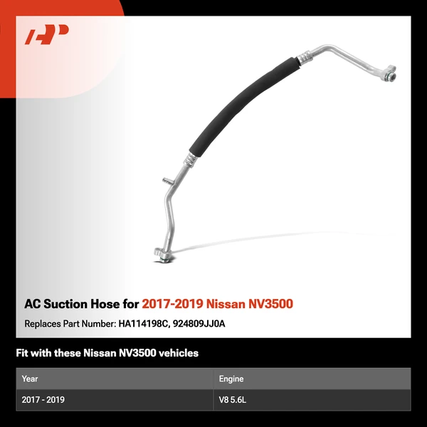 AC Suction Hose for 2017-2019 Nissan NV3500