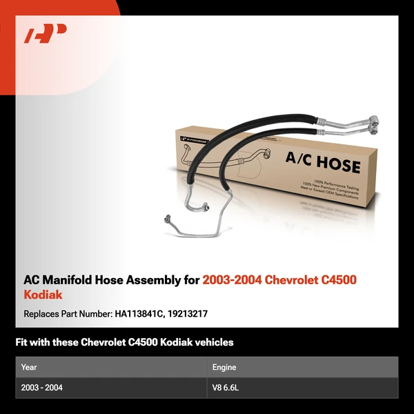 AC Manifold Hose Assembly for 2003-2004 Chevrolet C4500 Kodiak