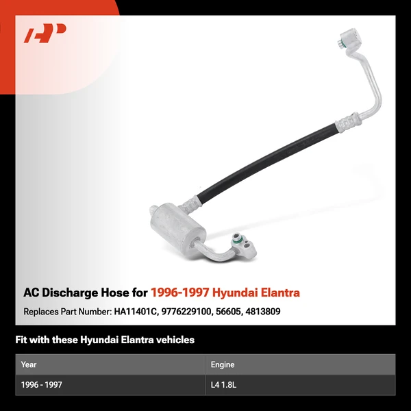 AC Discharge Hose for 1996-1997 Hyundai Elantra