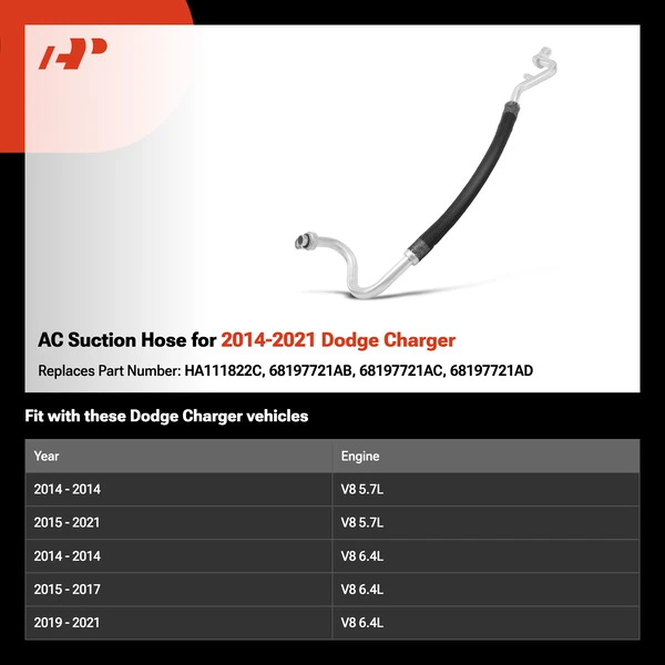 AC Suction Hose for 2014-2021 Dodge Charger