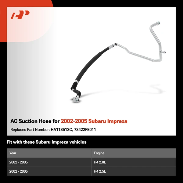 AC Suction Hose for 2002-2005 Subaru Impreza
