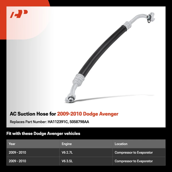 AC Suction Hose for 2009-2010 Dodge Avenger