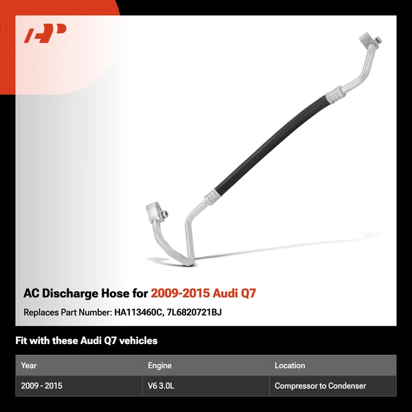 AC Discharge Hose for 2009-2015 Audi Q7