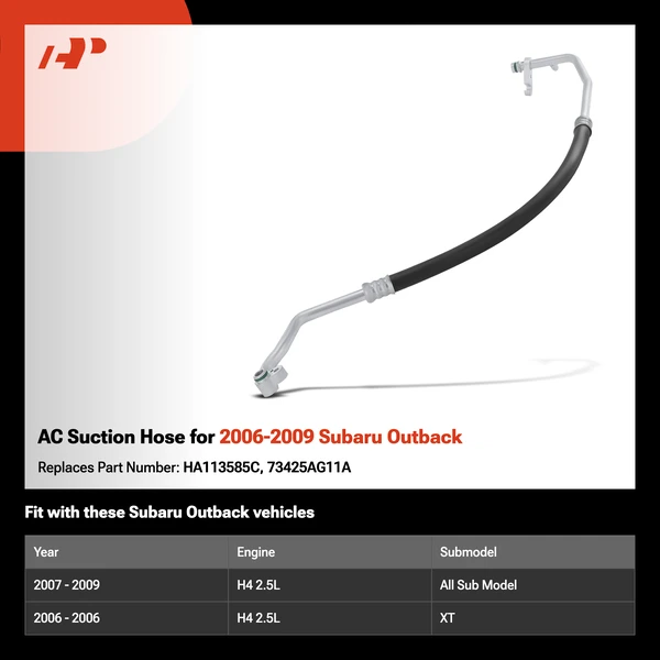 AC Suction Hose for 2006-2009 Subaru Outback