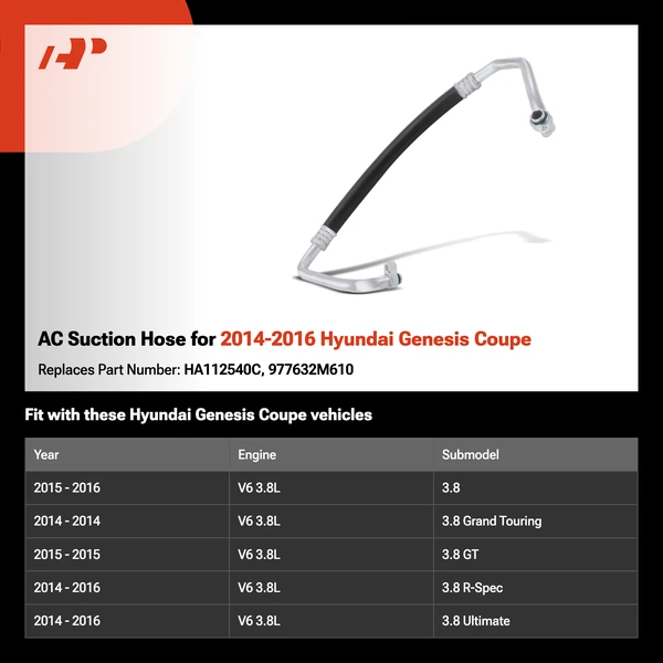 AC Suction Hose for 2014-2016 Hyundai Genesis Coupe