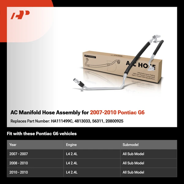 AC Manifold Hose Assembly for 2007-2010 Pontiac G6
