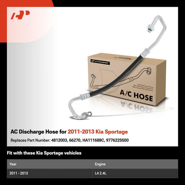 AC Discharge Hose for 2011-2013 Kia Sportage