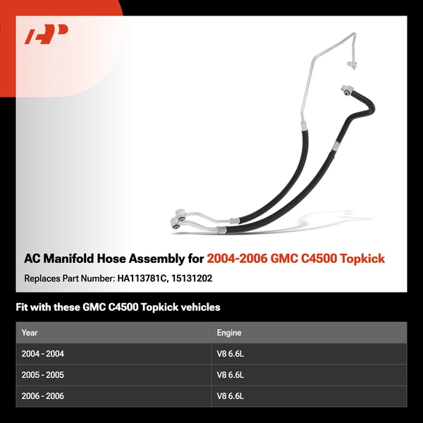 AC Manifold Hose Assembly for 2004-2006 GMC C4500 Topkick
