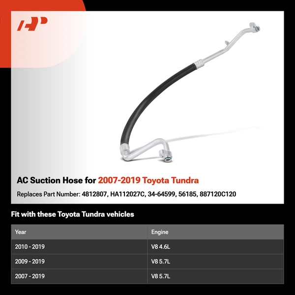 AC Suction Hose for 2007-2019 Toyota Tundra