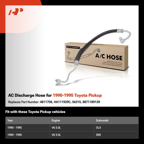 AC Discharge Hose for 1990-1995 Toyota Pickup