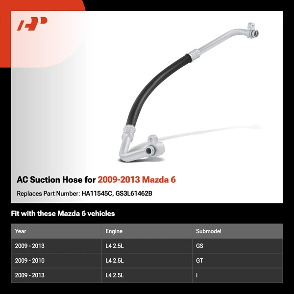 AC Suction Hose for 2009-2013 Mazda 6