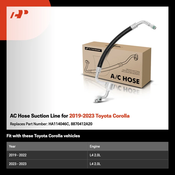 AC Hose Suction Line for 2019-2023 Toyota Corolla