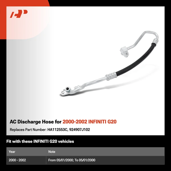 AC Discharge Hose for 2000-2002 INFINITI G20