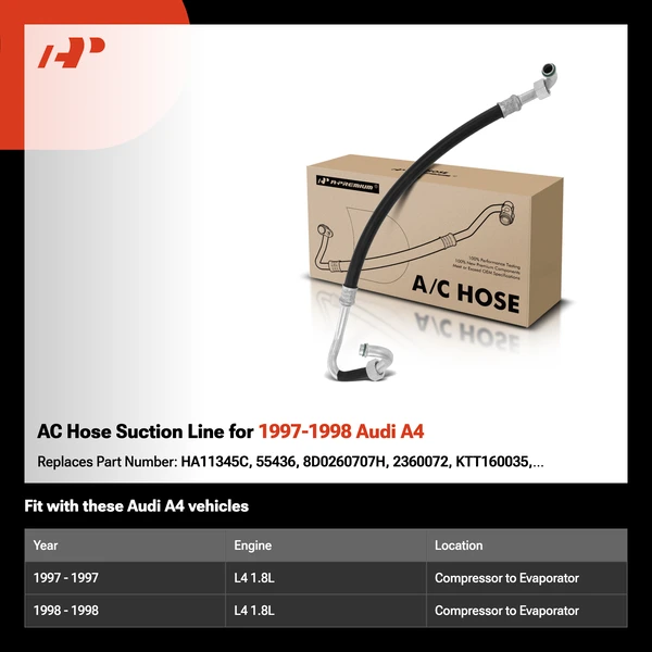 AC Hose Suction Line for 1997-1998 Audi A4