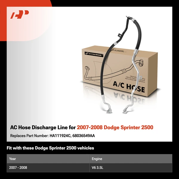 AC Hose Discharge Line for 2007-2008 Dodge Sprinter 2500