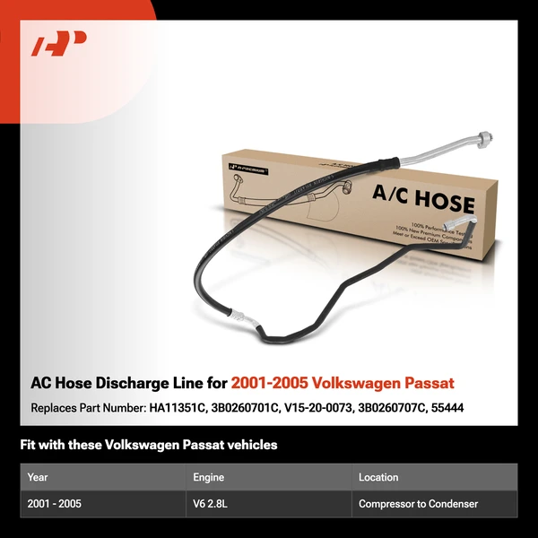 AC Hose Discharge Line for 2001-2005 Volkswagen Passat