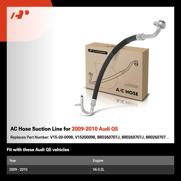 AC Hose Suction Line for 2009-2010 Audi Q5