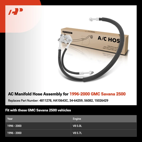 AC Manifold Hose Assembly for 1996-2000 GMC Savana 2500