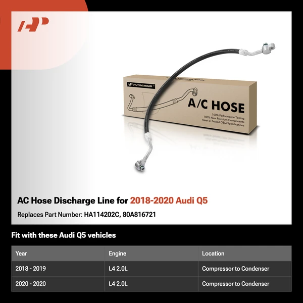 AC Hose Discharge Line for 2018-2020 Audi Q5
