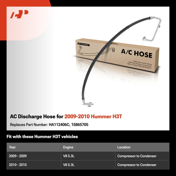 AC Discharge Hose for 2009-2010 Hummer H3T